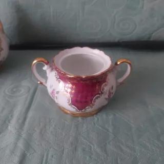 Set Teiera e Zuccheriera Porcellana Oro