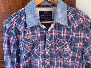 Camisa Scotch & Soda cuadros azul y rojo