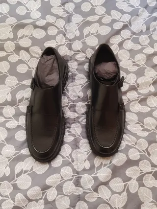 Zapatos Monk Strap Massimo Dutti Negros