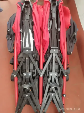 Carrito Gemelar Chicco Echo Rojo