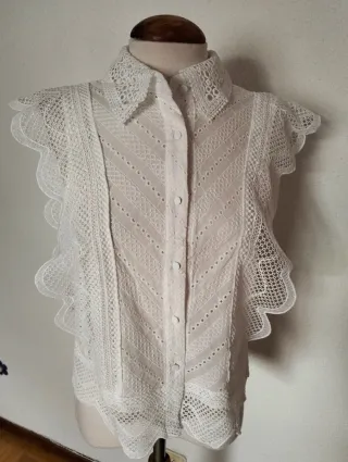 Blusa Albana'z encaje blanca