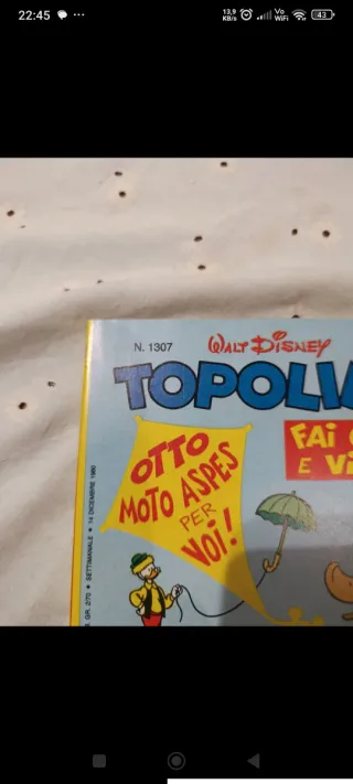 Fumetto Topolino vintage del 1980 numero 1307