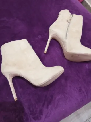 Botines Talla 38 Beige/Blanco