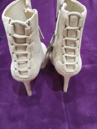 Botines Talla 38 Beige/Blanco