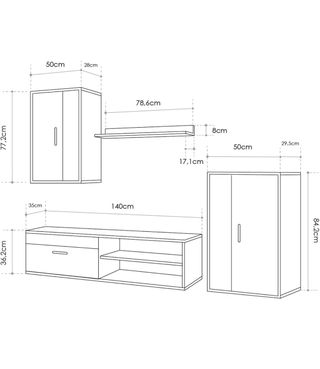 Mueble Salón Modular Bosco 230cm