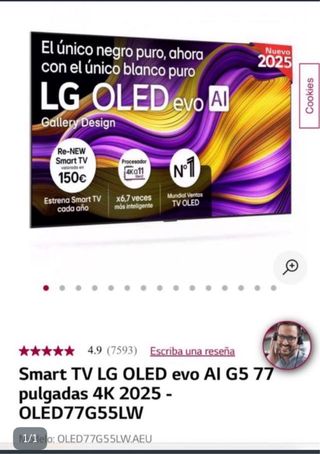 Smart TV LG OLED evo 77 4K 2025