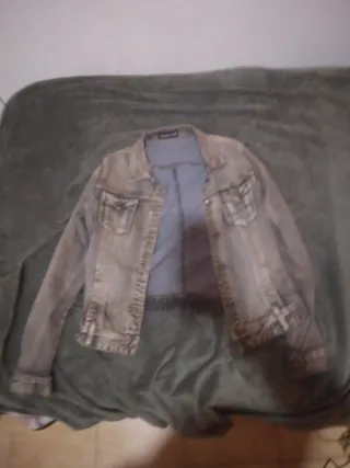 Chaqueta tejana verde oscuro