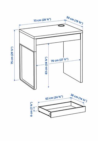 Escritorio blanco con cajón