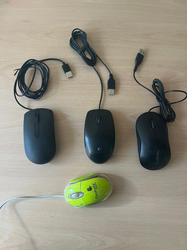 Lote 3 ratones (Dell, Logitech, Targus) + 1 regalo