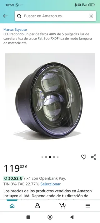 Faros LED Redondos Moto 5 Pulgadas