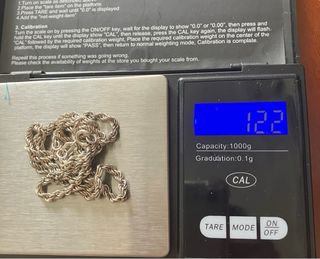 Cadena de plata estilo soga