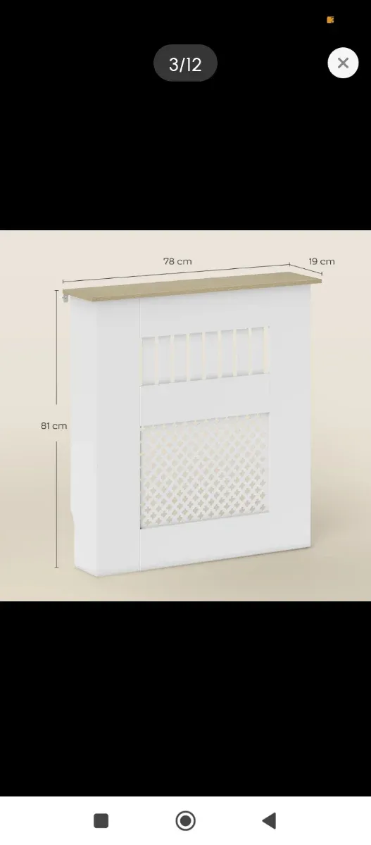 Mueble cubre radiador blanco y madera