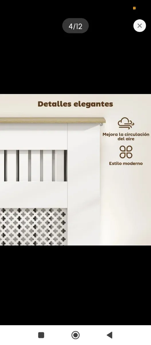 Mueble cubre radiador blanco y madera