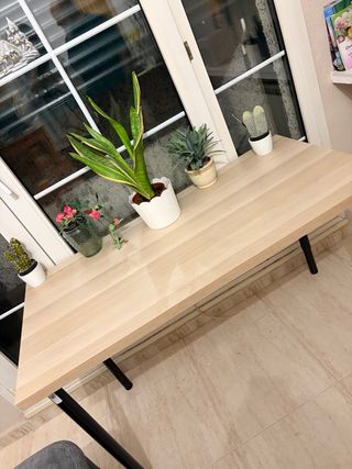 Mesa de escritorio Ikea madera y metal