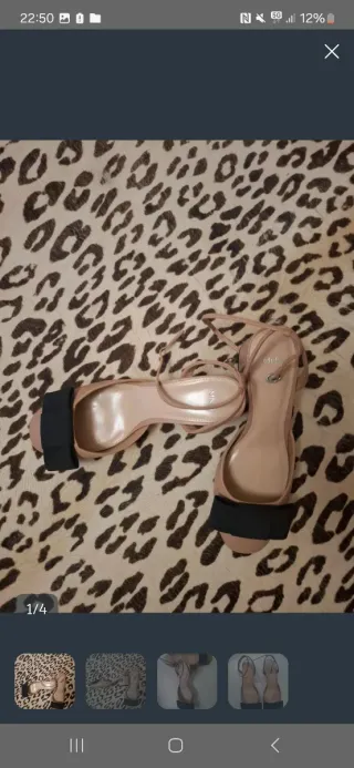 Sandalias Mango Beige y Negro Talla 38