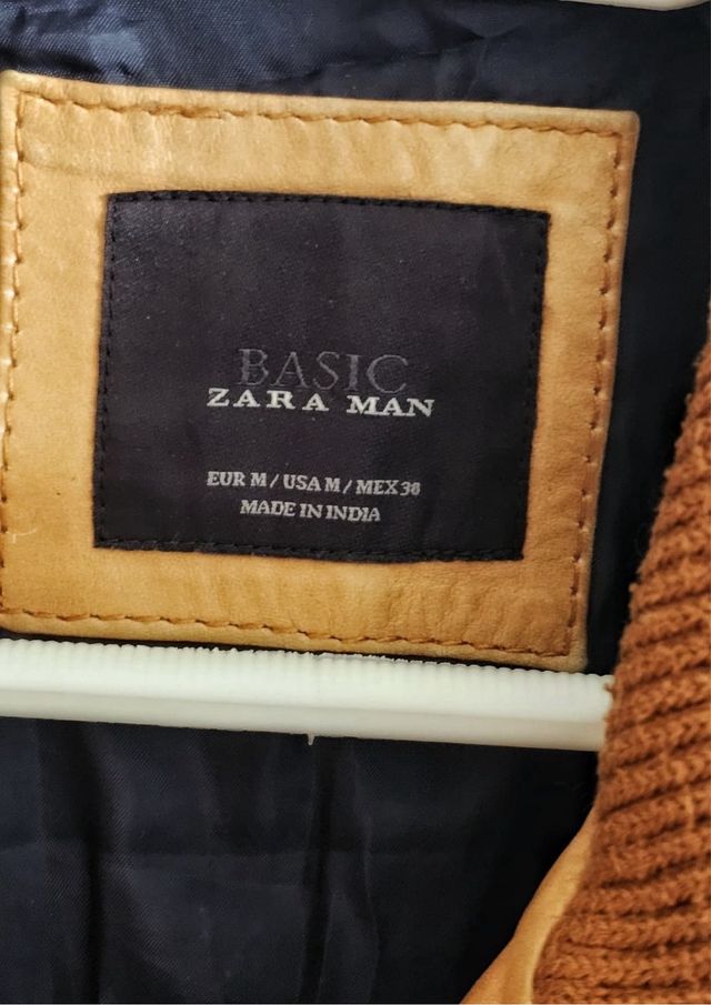 Chaqueta de Piel Zara Marrón