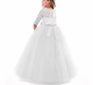 Vestido fiesta niña blanco encaje