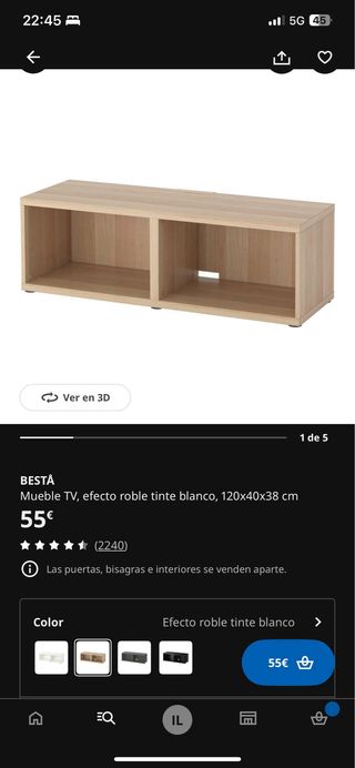 Mueble TV Besta Ikea roble