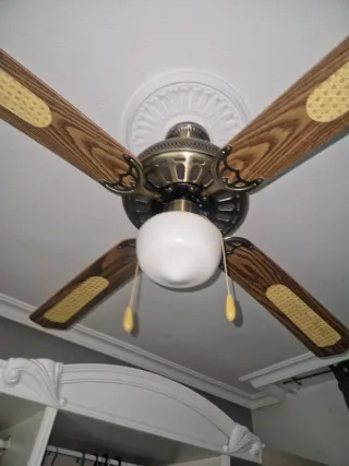 Ventilador de techo madera y metal