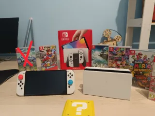 Nintendo Switch OLED Blanca + Juegos