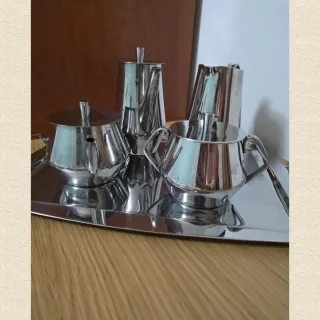 Juego de café Cruz de Malta.Acero inoxidable.58,70