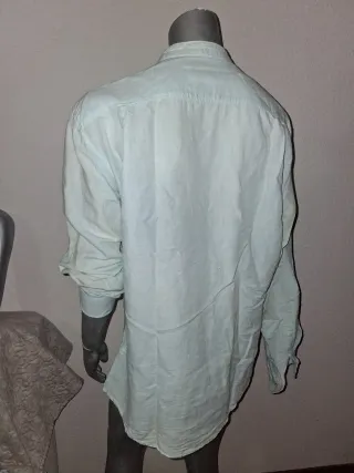 Camisa cuello mao azul cielo