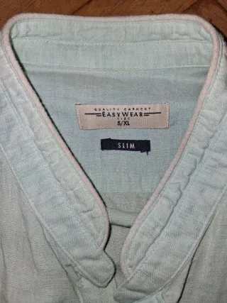 Camisa cuello mao azul cielo