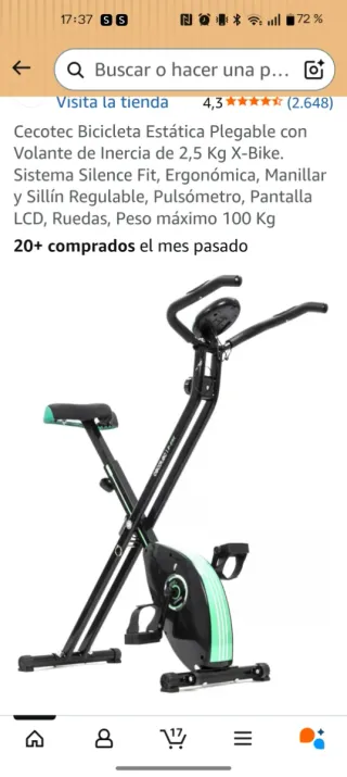 Bicicleta Estática Cecotec Plegable