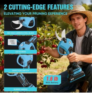 Tijeras podar eléctricas 21V + 2 baterías