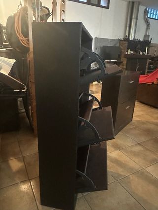 Zapatero polipiel marrón oscuro 3 estantes