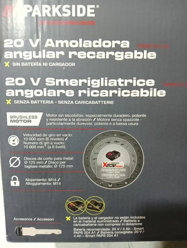 PARKSIDE Radial Performance con Batería Smart