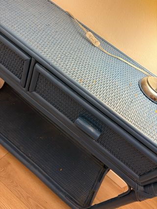 Consola recibidor azul ratán