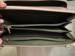 Monedero mujer cuadros rosa y morado