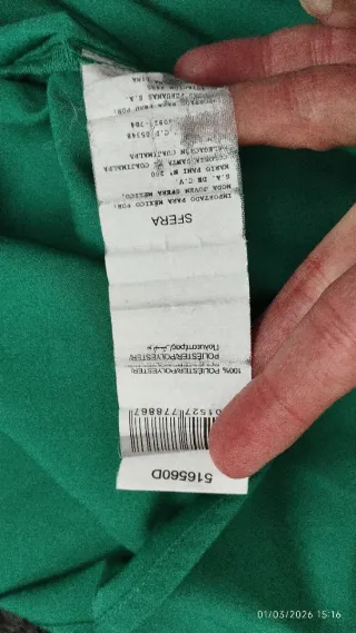 Blusa Sfera sin mangas verde talla M