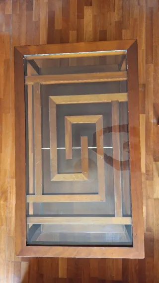 Mesa de centro madera y cristal