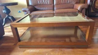 Mesa de centro madera y cristal