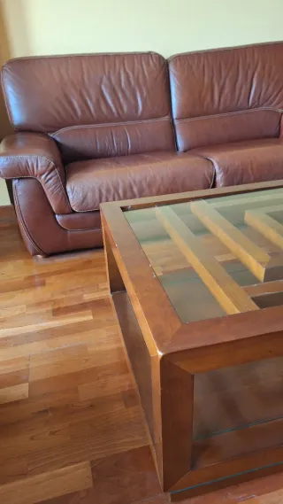 Mesa de centro madera y cristal
