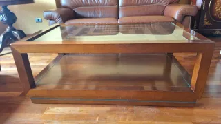 Mesa de centro madera y cristal