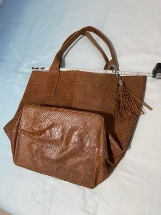 Bolso Piel Italiana Marrón