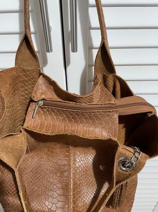 Bolso Piel Italiana Marrón