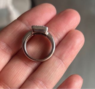 Anillo Oro Blanco 18k Rubíes y Diamantes