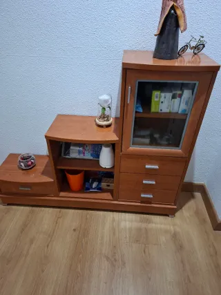 Mueble de entrada madera y cristal
