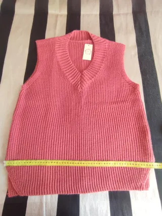 Chaleco coral de punto mujer Talla Única