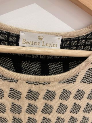 Vestido Beatriz Lucini Beige y Gris