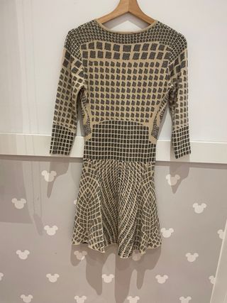 Vestido Beatriz Lucini Beige y Gris