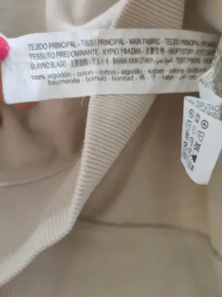 ZARA - Sudadera beige claro 100% algodón