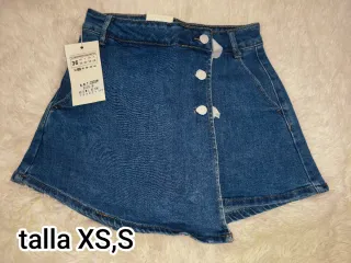 Falda vaquera cruzada botones talla S