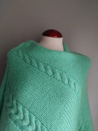 Poncho de lana tejido talla única