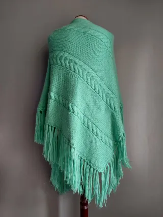 Poncho de lana tejido talla única