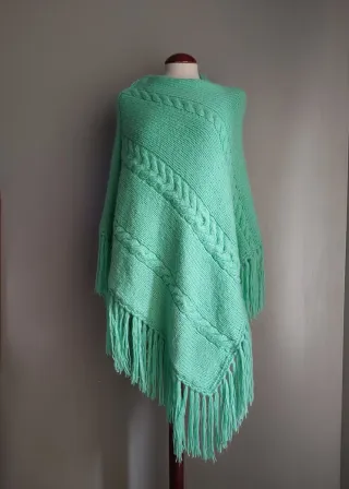 Poncho de lana tejido talla única
